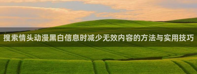 咸番里番动漫在线观看：搜索情头动漫黑白信息时减少无效内容的方法与实用技巧配图